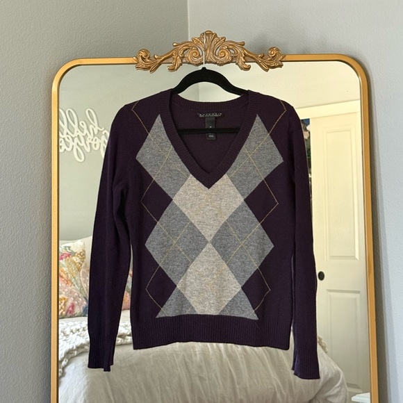 Club Room Sweaters - Marconi Purple Argyle Cashmere Sweater 💜🤩
